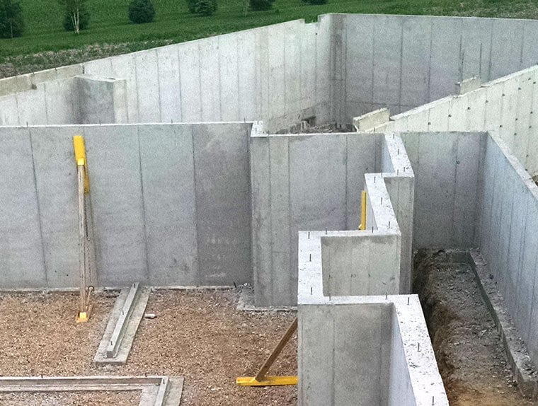 Poured Concrete Foundation Walls for a House